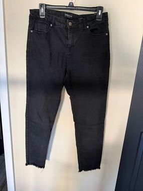 Kenneth Cole Black Skinny Jeans with Raw Hem
